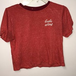 Forever21 crop top “ babe alert”